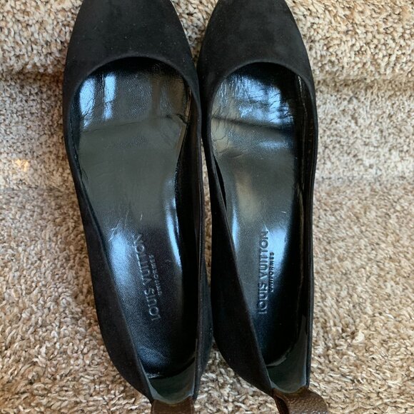 Louis Vuitton Uniform Women's Black Suede Ballerina Flats - Picture 9 of 16